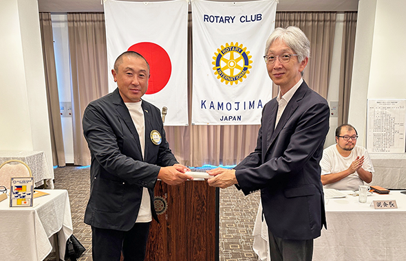 2025年9月9日(火)　外来卓話「人口減少社会における徳島県教育の現状」を徳島県教育委員会 教育次長 眞椙秀也（ますぎひでや）様にお願いしました。